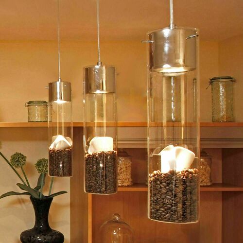 Verifica Lampă suspendată s.luce MyLight cilindrică crom din sticlă și metal 40 cm