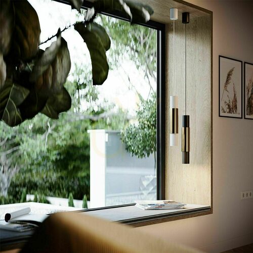 Verifica Lampă suspendată s.luce Crutch neagră metal GU10, 1 bec, modernă