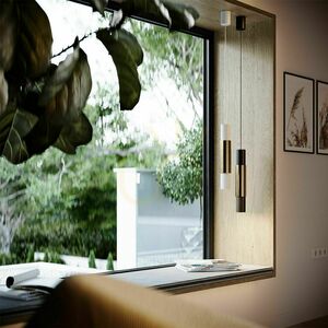 Lampă suspendată s.luce Crutch neagră metal GU10, 1 bec, modernă 1 Lampă suspendată s.luce Crutch neagră metal GU10, 1 bec, modernă small 1