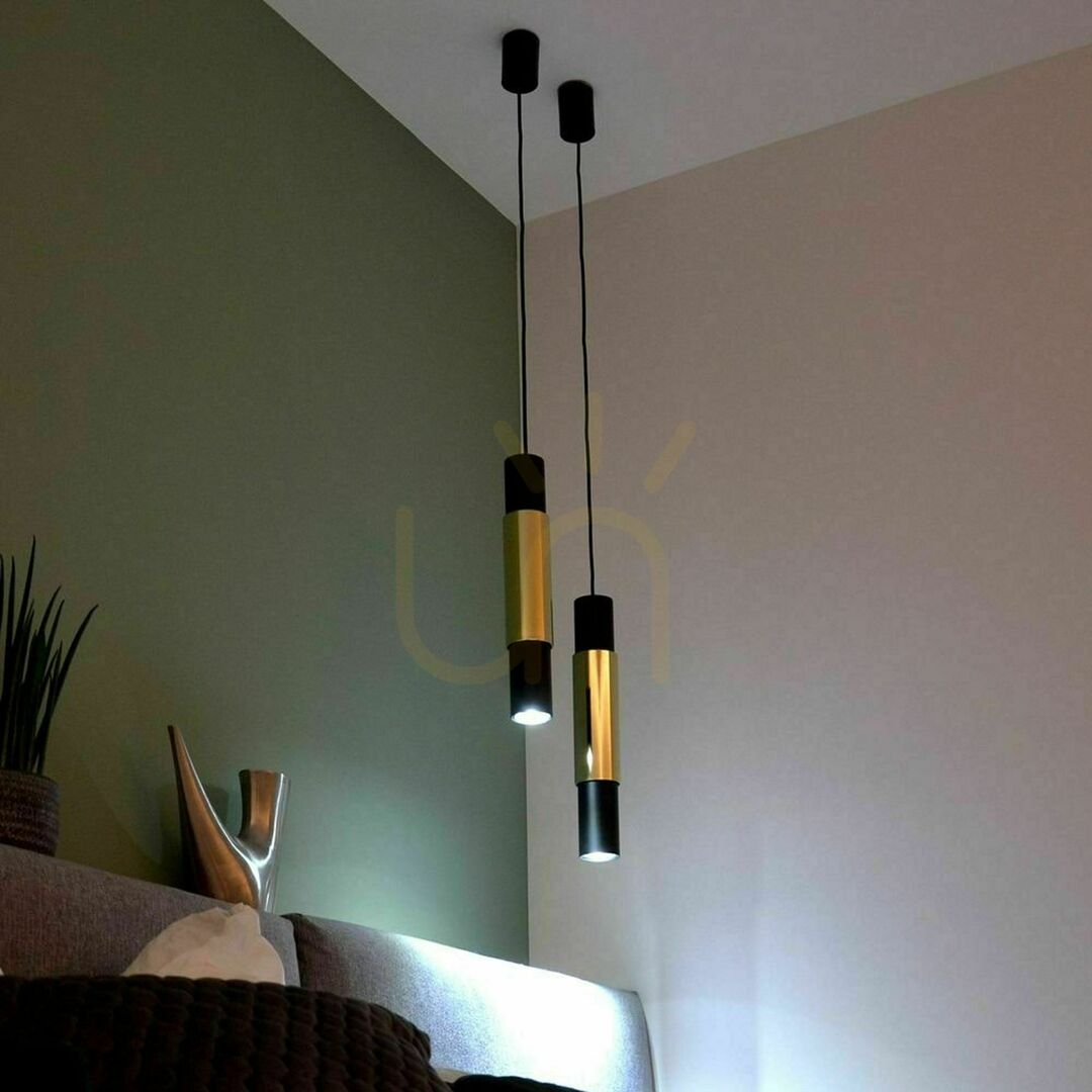 previzualizare Lampă suspendată s.luce Crutch neagră metal GU10, 1 bec, modernă Lampă suspendată s.luce Crutch neagră metal GU10, 1 bec, modernă