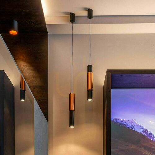 Verifica Lampă suspendată s.luce Crutch neagră metal GU10, 1 bec, modernă