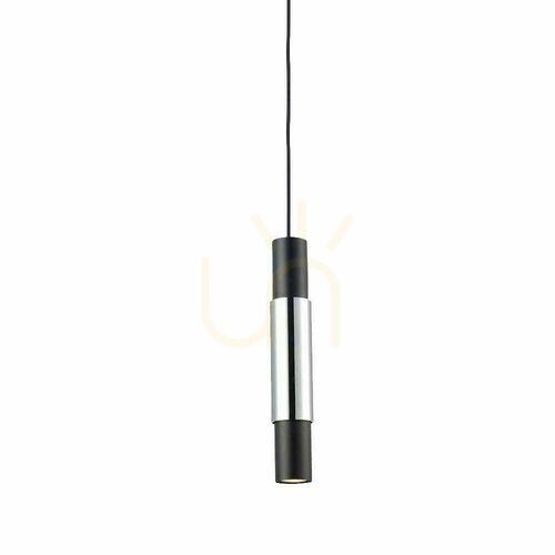 Verifica Lampă suspendată s.luce Crutch neagră cu cilindru cromat, metal, GU10, 1 bec