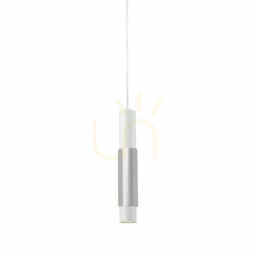 Verifica Lampă suspendată s.luce Crutch GU10 albă, cilindru decorativ din aluminiu periat