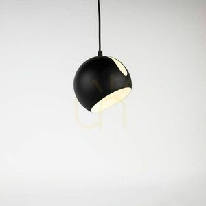 Lampă suspendată s.luce Ball neagră Ø20 cm E27 cu abajur rotativ, suspensie 5 m small 15
