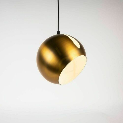 Verifica Lustră s.luce Ball aurie rotundă metal 30 cm, E27, dimmabilă