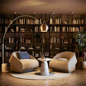 Lampă de podea cu arc s.luce Ball cupru marmură E27 220 cm small 1