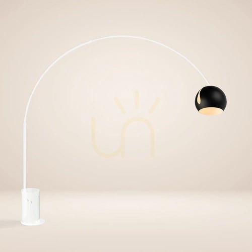 Verifica Lampă de podea arc s.luce Ball neagră marmură, E27, 220 cm