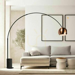 Lampă de podea arc s.luce Ball neagră, marmură, E27, 220 cm small 6