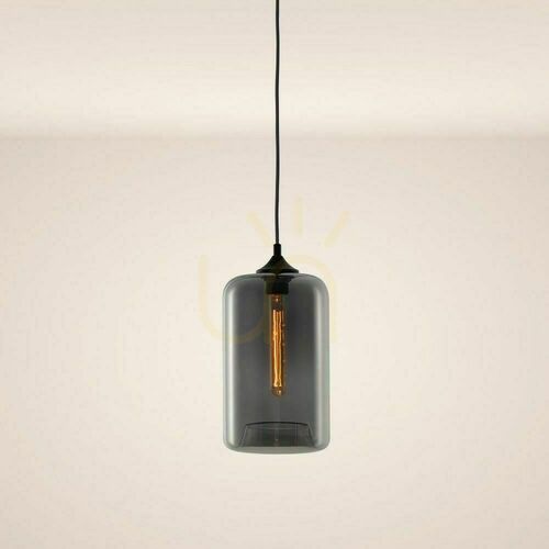 Verifica Lampă suspendată s.luce Cruet Up, sticlă fumurie, E27, Ø 17 cm, retro