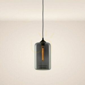 Lampă suspendată s.luce Cruet Up, sticlă fumurie, E27, Ø 17 cm, retro small 13
