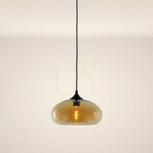 Verifica Lampă suspendată s.luce Cruet chihlimbar sticlă retro Ø28 cm
