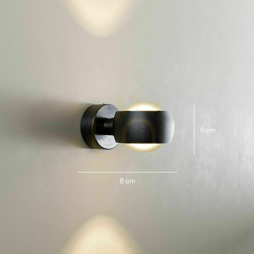 Vedere Aplica de perete s.luce Beam neagră rotundă din sticlă și metal, G9, dimabilă Aplica de perete s.luce Beam neagră rotundă din sticlă și metal, G9, dimabilă