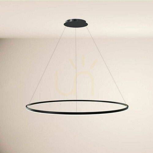 Verifica Lampă suspendată LED s.luce Ring neagră Ø150 cm modernă