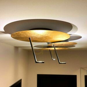 Plafonieră LED s.luce Hook aurie pătrată metal 45 cm dimabilă 18W 3000K small 6