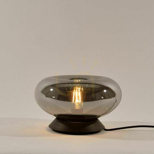 Verifica Lampa de masă s.luce Cruet din sticlă fumurie, E27, dimmabilă, Ø28 cm