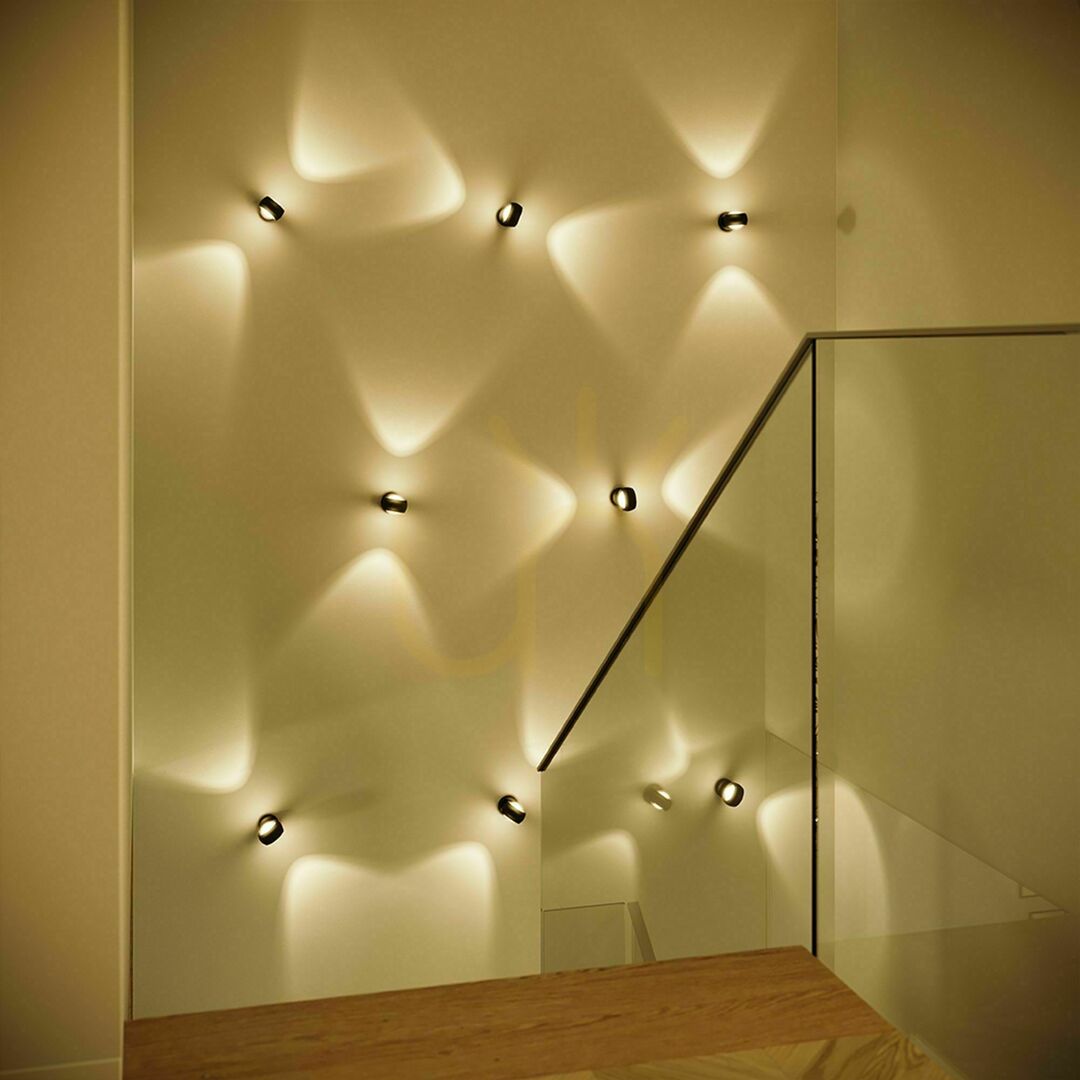 Spectacol Aplica perete LED s.luce Beam negru metal 2x7W dimabil up/down Aplica perete LED s.luce Beam negru metal 2x7W dimabil up/down