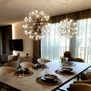 Lampă suspendată LED s.luce Atom aurie, rotundă, 70 cm, dimabilă, metal, 3000K small 1