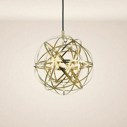 Verifica Lampă suspendată LED s.luce Atom aurie 30 cm, metal, dimmabilă, 18 becuri