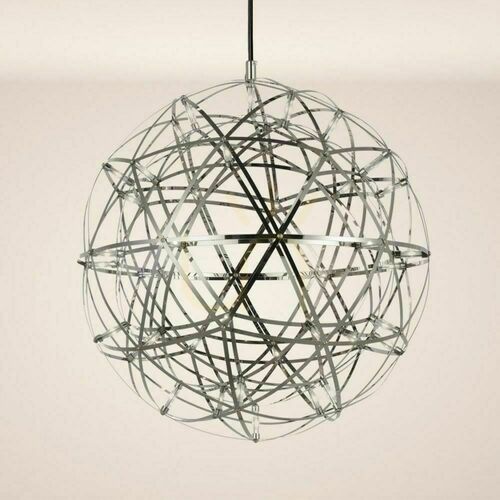 Verifica Lampă suspendată LED s.luce Atom crom, dimabilă, Ø50 cm, metal, modernă