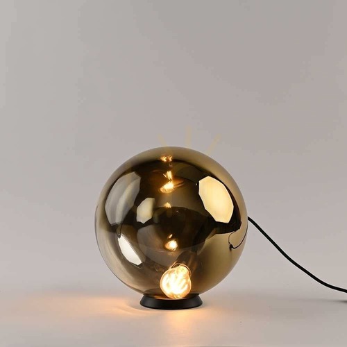 Verifica Lampă de masă s.luce Orb aurie din sticlă, metal, 30 cm, E27, dimmabilă