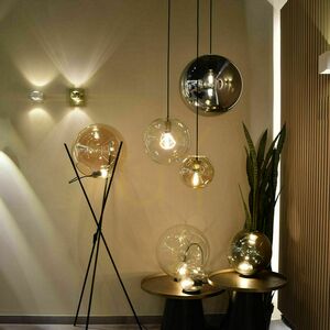 Lampă de masă s.luce Orb maro, glob de sticlă, 30 cm, E27 small 4