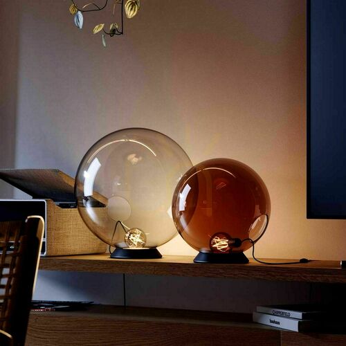 Verifica Lampă de masă s.luce Orb maro, glob de sticlă, 30 cm, E27