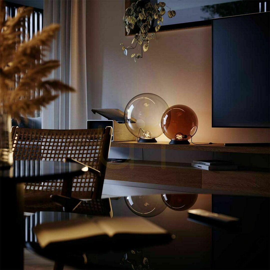 previzualizare Lampă de masă s.luce Orb albă din sticlă, rotundă, 20 cm, E27, dimmerabilă Lampă de masă s.luce Orb albă din sticlă, rotundă, 20 cm, E27, dimmerabilă