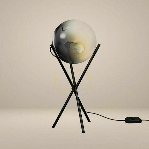 Verifica Lampă de masă s.luce Orb Axis neagră, sticlă și metal, 20 cm