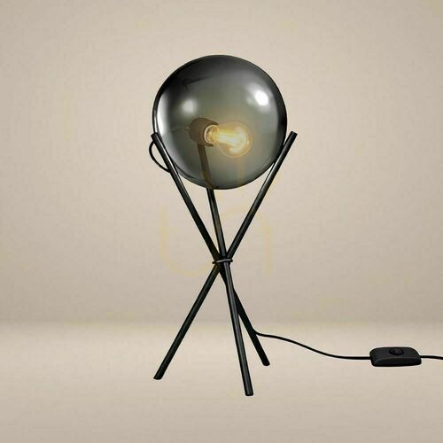 Verifica Lampă de masă s.luce Orb Axis neagră din sticlă și metal, 20 cm