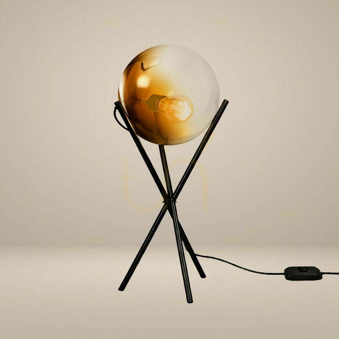 Verifica Lampă de masă s.luce Orb din sticlă aurie, rotundă, 20 cm Lampă de masă s.luce Orb din sticlă aurie, rotundă, 20 cm