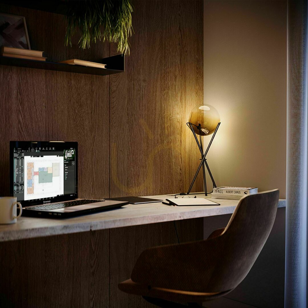Vedere Lampă de masă s.luce Orb din sticlă aurie, rotundă, 20 cm Lampă de masă s.luce Orb din sticlă aurie, rotundă, 20 cm