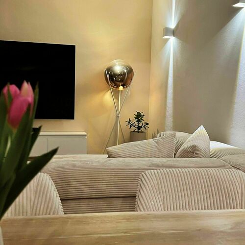 Verifica Lampă de podea s.luce Orb Axis neagră, sticlă, 160 cm, E27, dimmer