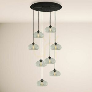 Lustră s.luce Cruet XL sticlă multicoloră, abajururi înalte și plate, 8xE27, suspensie până la 500 cm small 7