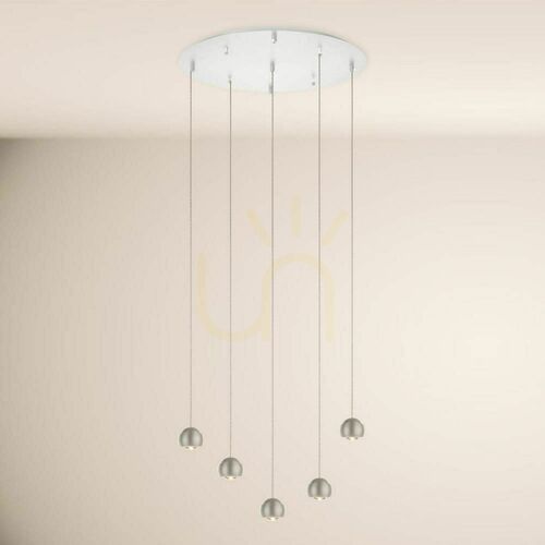 Verifica Lustră LED s.luce Beam argintie 5 becuri, 60 cm, dimabilă, 3000 K