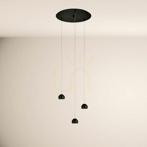 Verifica Lustră LED suspendată s.luce Beam neagră 3 becuri Ø40 cm, dimabilă