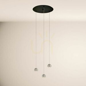 Lampă suspendată s.luce Beam LED cu 3 corpuri neagră, rozetă albă Ø 40 cm small 11