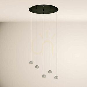 Lampă suspendată s.luce Beam LED cu 3 corpuri neagră, rozetă albă Ø 40 cm small 13