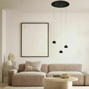 Lampă suspendată s.luce Beam LED cu 3 corpuri neagră, rozetă albă Ø 40 cm small 3