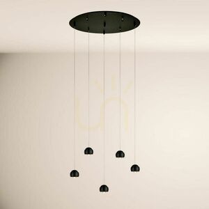 Lampă suspendată s.luce Beam LED cu 3 corpuri neagră, rozetă albă Ø 40 cm small 9