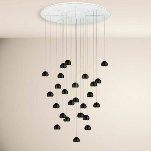 Verifica Pendul s.luce Beam XL LED cu 24 de lumini Ø 80 cm negru, rozetă albă