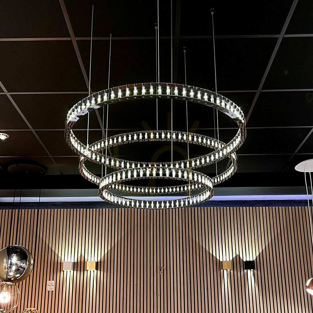 previzualizare Lampa suspendată LED s.luce Atom Ring neagră Ø80 cm, dimabilă, metal, 3000K Lampa suspendată LED s.luce Atom Ring neagră Ø80 cm, dimabilă, metal, 3000K