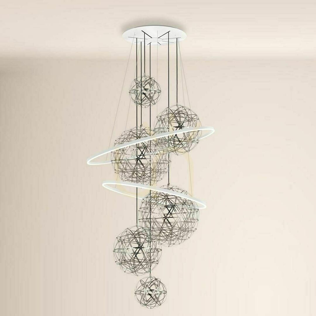 previzualizare Lustră LED s.luce Fusion XXL neagră 150 cm 8 becuri, modernă Lustră LED s.luce Fusion XXL neagră 150 cm 8 becuri, modernă