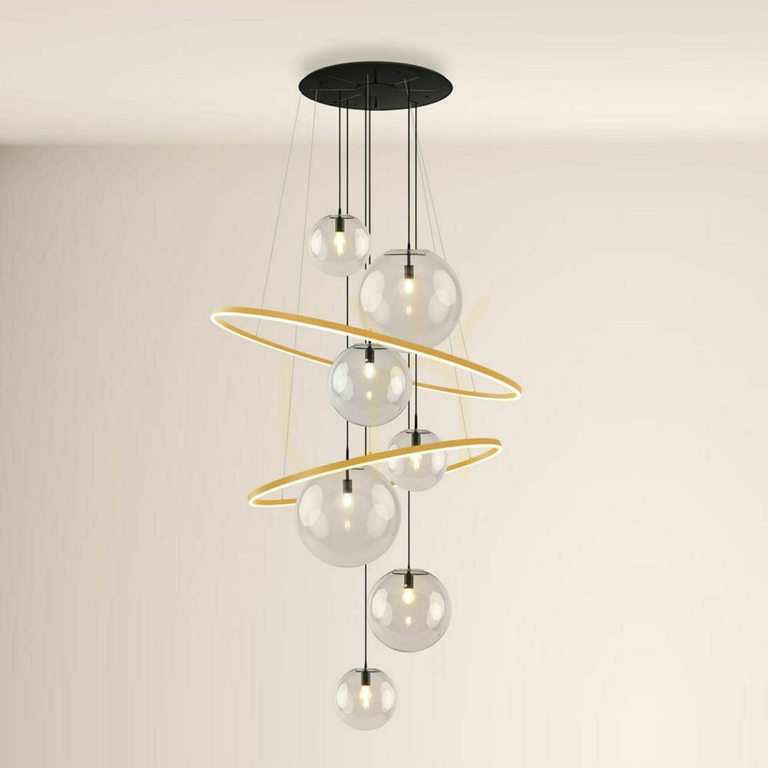 Spectacol Lustră LED s.luce Galaxy XXL 8 brațe, sticlă, multicolor, 150 cm Lustră LED s.luce Galaxy XXL 8 brațe, sticlă, multicolor, 150 cm