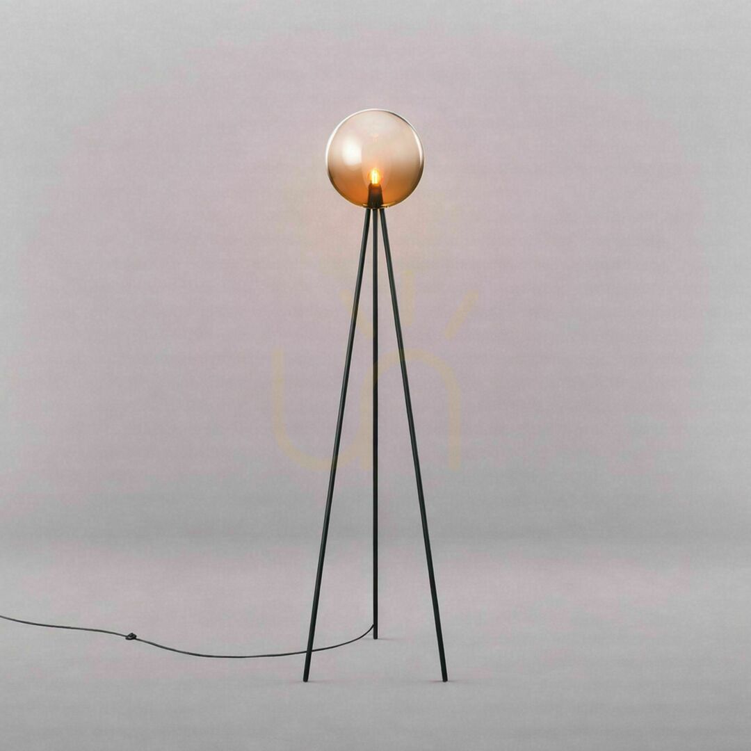 Afişa Lampă de podea s.luce Orb Tripod fumuriu sticlă 160 cm, E27, modernă Lampă de podea s.luce Orb Tripod fumuriu sticlă 160 cm, E27, modernă