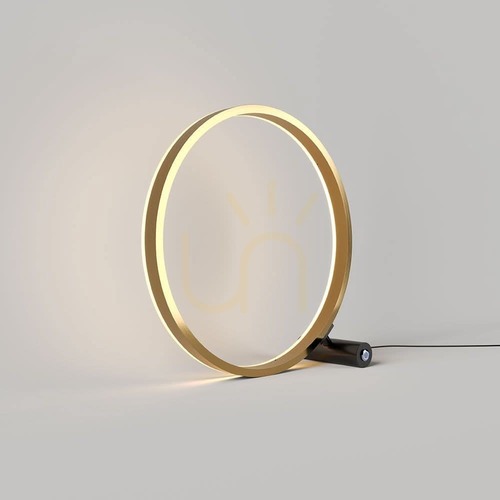 Verifica Lampă de masă LED s.luce Ring 40 cm negru-auriu cu variator tactil
