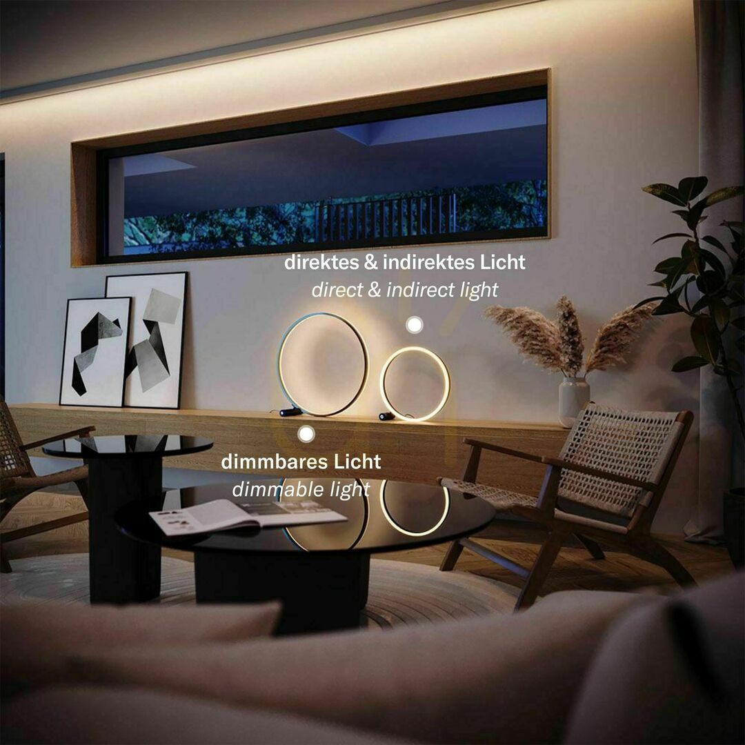 previzualizare Lampă de masă LED s.luce Ring aurie 60 cm, metal, dimmabilă Lampă de masă LED s.luce Ring aurie 60 cm, metal, dimmabilă