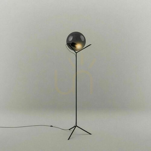Verifica Lampă de podea s.luce Orb Poseidon sferă sticlă fumurie 30 cm E27 170 cm