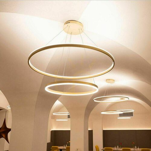 Verifica Lampă suspendată LED s.luce Ring alb 2 inele 100/80 cm modernă