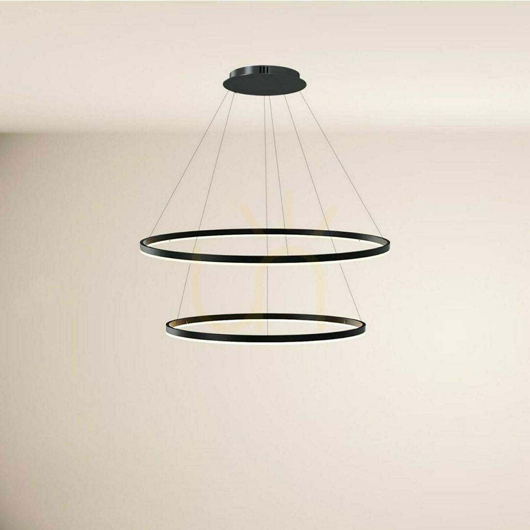 Spectacol Lampă suspendată LED s.luce Ring alb 120 cm rotundă modernă 2 becuri Lampă suspendată LED s.luce Ring alb 120 cm rotundă modernă 2 becuri