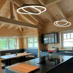Lampă suspendată LED s.luce Ring argintie 2 becuri rotunde 60/40 cm модерн 3 Lampă suspendată LED s.luce Ring argintie 2 becuri rotunde 60/40 cm модерн small 3